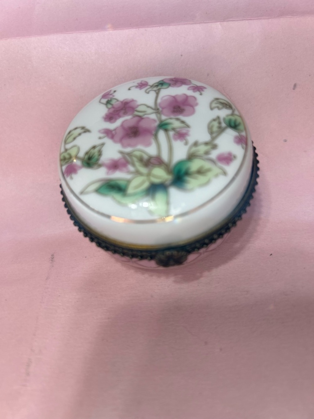 Poppie Flower Porcelain Trinket Box